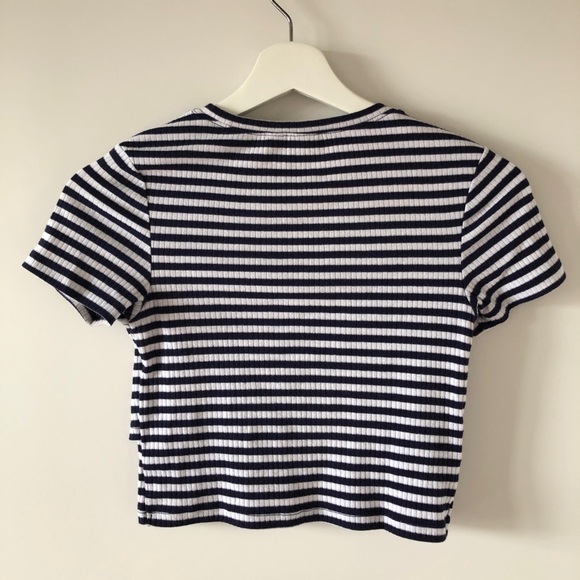 Women’s striped crop top tshirt tee from Nordstrom size XS - Picture 2 of 4
